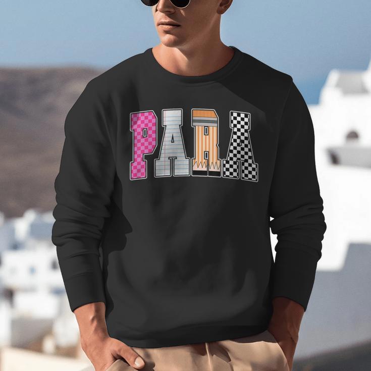 Back To School Teacher Para Preppy Checkered Para Life Unisex Sweatshirt, funny gift