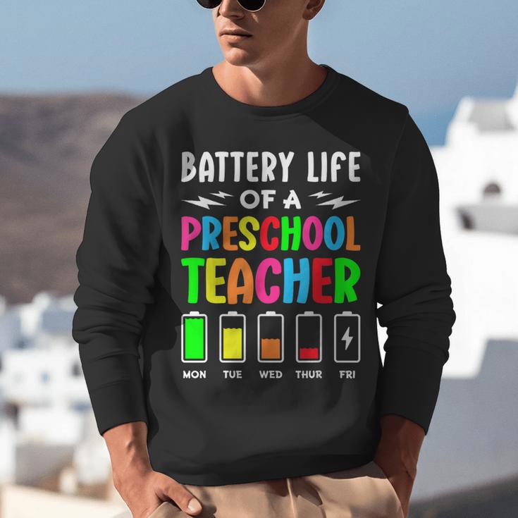 Battery Life Of a Preschool School Teacher School Week Unisex Sweatshirt, funny gift