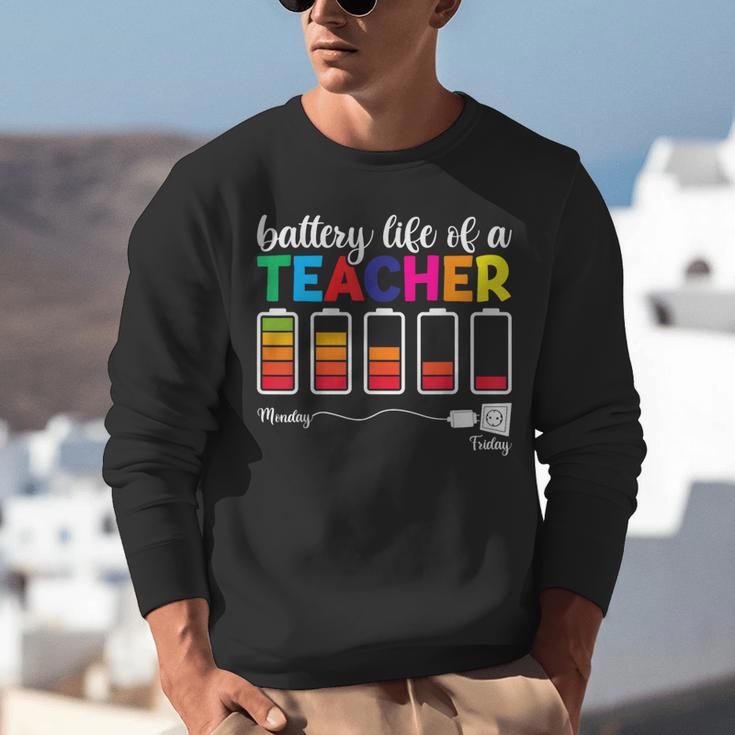 Battery Life Of a Teacher Shirt Thanksgiving Teacher Unisex Sweatshirt, funny gift