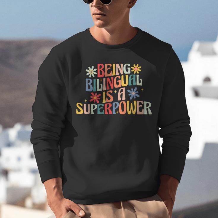 Being Bilingual Is A Superpower Back To School ESL Teacher Unisex Sweatshirt, Esl Teacher Sweatshirts, funny gift Being Bilingual Is A Superpower Back To School ESL Teacher Unisex Sweatshirt, Esl Teacher Sweatshirts, funny gift