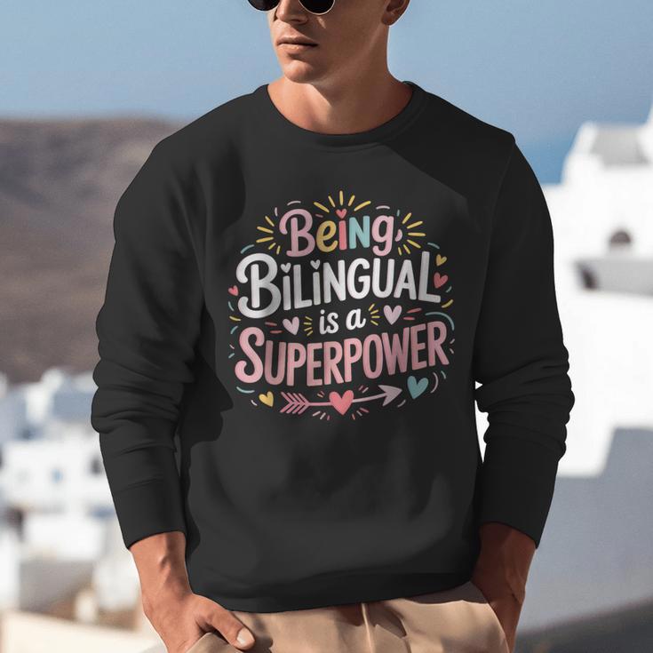 Being Bilingual Is A Superpower ESL Teacher School Unisex Sweatshirt, Esl Teacher Sweatshirts, funny gift Being Bilingual Is A Superpower ESL Teacher School Unisex Sweatshirt, Esl Teacher Sweatshirts, funny gift