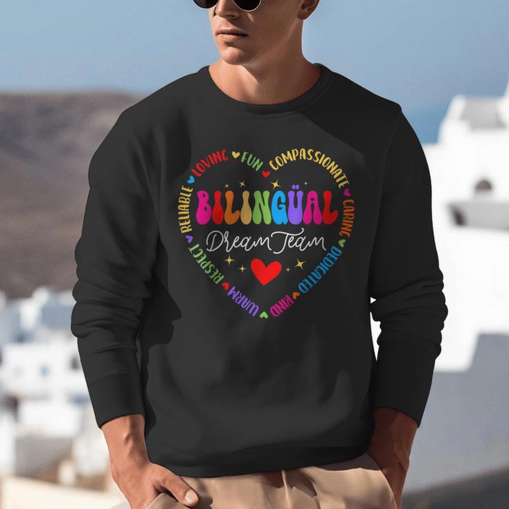 Bilingues Dream Team Dual Language Bilingual Crew Teacher Unisex Sweatshirt, funny gift Bilingues Dream Team Dual Language Bilingual Crew Teacher Unisex Sweatshirt, funny gift