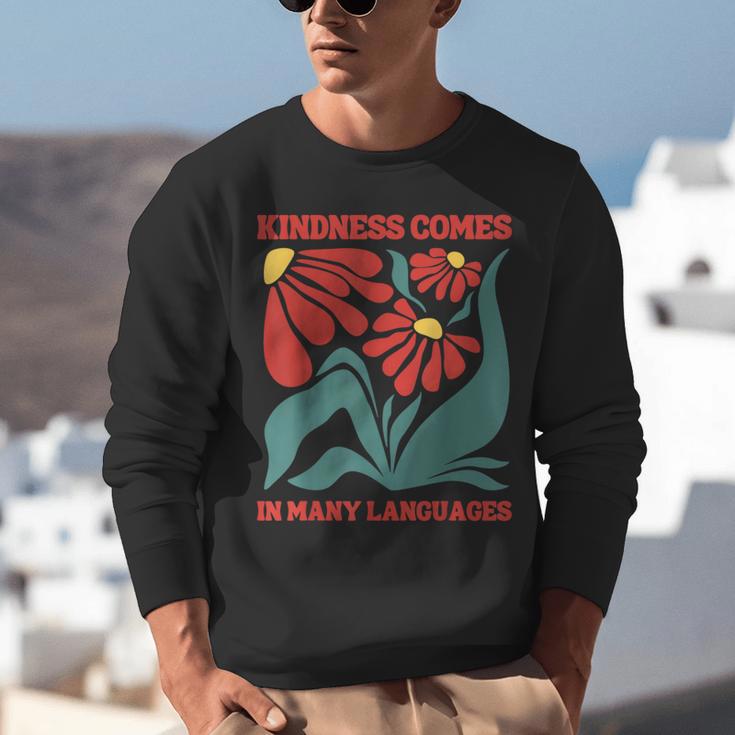 Boho Flower ESL Teacher Kindness Comes In Many Languages Unisex Sweatshirt, Esl Teacher Sweatshirts, funny gift Boho Flower ESL Teacher Kindness Comes In Many Languages Unisex Sweatshirt, Esl Teacher Sweatshirts, funny gift