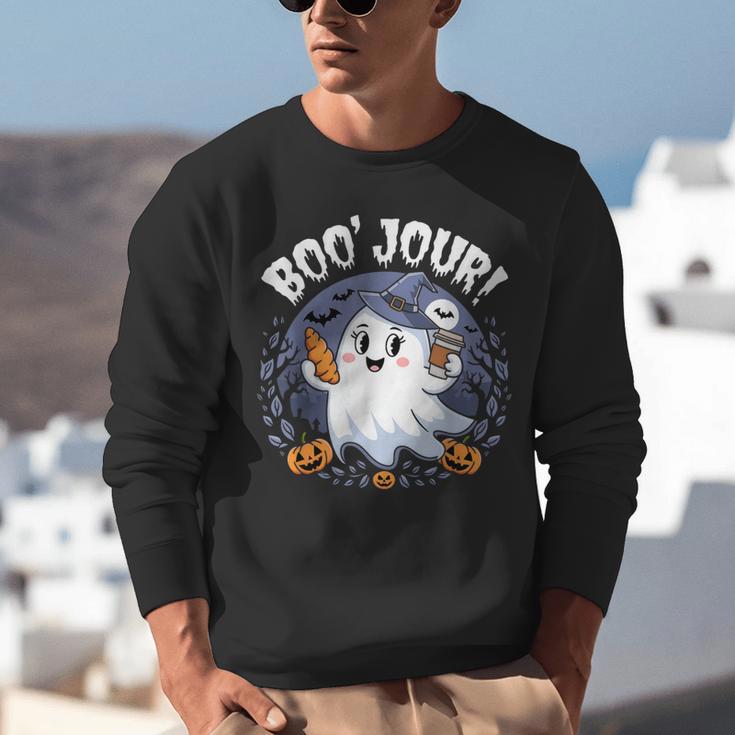Boo Jour Ghost Halloween French Teacher Cute Coffe Croissant Unisex Sweatshirt, funny gift Boo Jour Ghost Halloween French Teacher Cute Coffe Croissant Unisex Sweatshirt, funny gift