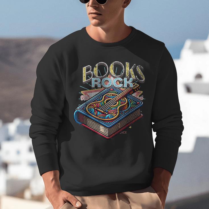 Books Rock Rock'n Roll Science Of Reading Teachers Guitar Unisex Sweatshirt, Science Teacher Sweatshirts, funny gift Books Rock Rock'n Roll Science Of Reading Teachers Guitar Unisex Sweatshirt, Science Teacher Sweatshirts, funny gift
