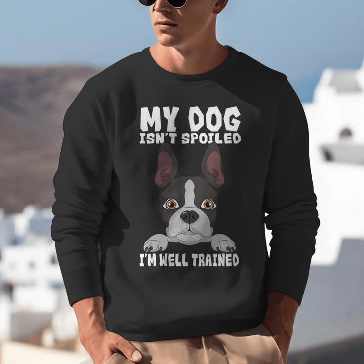 Boston Terrier American Gentleman Dog Lover I'm Well Trained Unisex Sweatshirt, American Boston Terrier Sweatshirts, funny gift