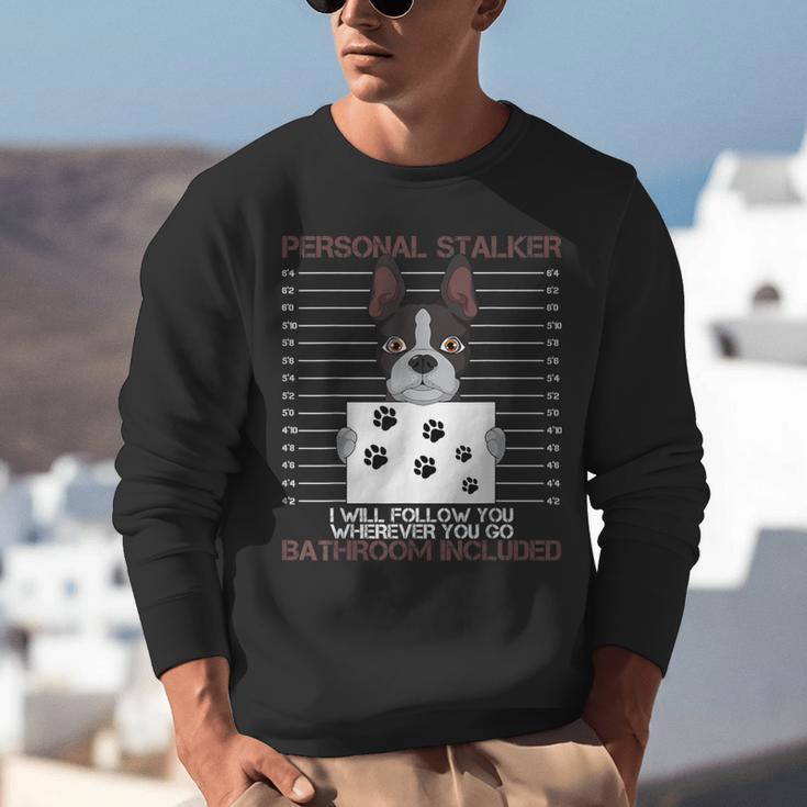 Boston Terrier American Gentleman Personal Stalker Dog Lover Unisex Sweatshirt, American Boston Terrier Sweatshirts, funny gift