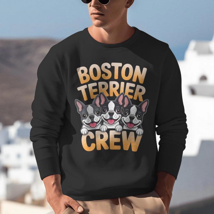 Boston Terrier Crew Cartoon For Dog Owner Pet Boston Terrier Unisex Sweatshirt, funny gift