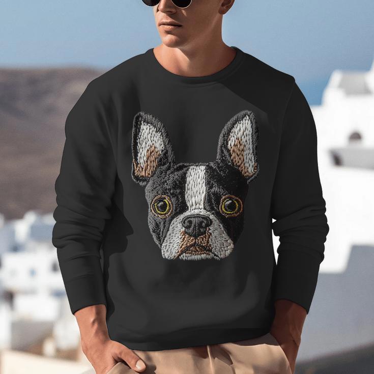 Boston Terrier Cute Puppy Face Dog Lover Pet Owner Unisex Sweatshirt, funny gift