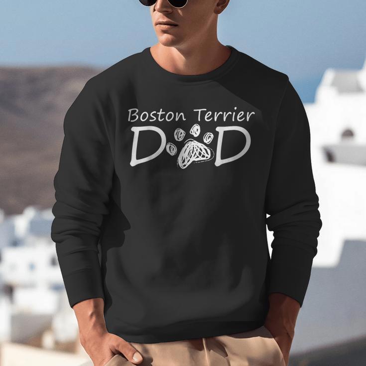 Boston Terrier Dad Dog Breed Daddy Owner Puppy Father Papa For Men Women Girls Kids Unisex Sweatshirt, Boston Terrier Dad Sweatshirts, funny gift