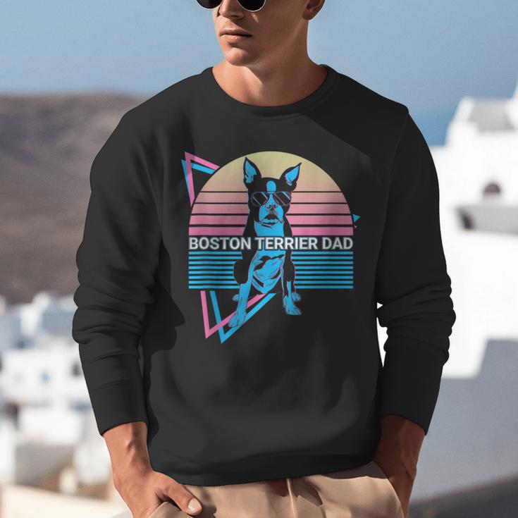 Boston Terrier Dad Retro Unisex Sweatshirt, Boston Terrier Dad Sweatshirts, funny gift