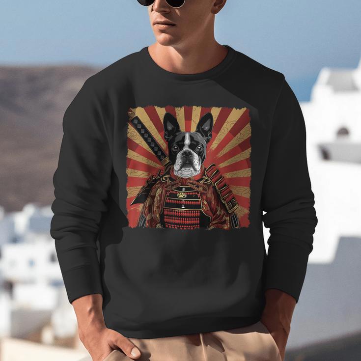 Boston Terrier Dog Japanese Art Samurai Ukiyo-e Unisex Sweatshirt, funny gift