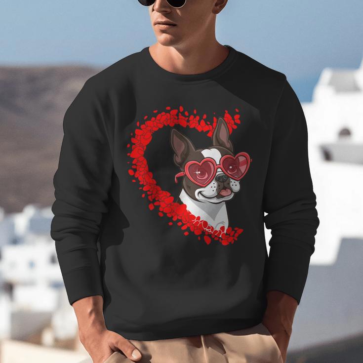 Boston Terrier Dog Mom Dad Valentine’s Day Pet Lover For Men Women Kids Unisex Sweatshirt, Boston Terrier Mom Sweatshirts, Boston Terrier Dad Sweatshirts, funny gift