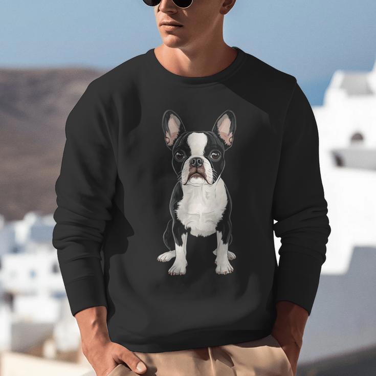 Boston Terrier Dog Motif Pet Art Boston Terrier For Men Women Kids Unisex Sweatshirt, funny gift