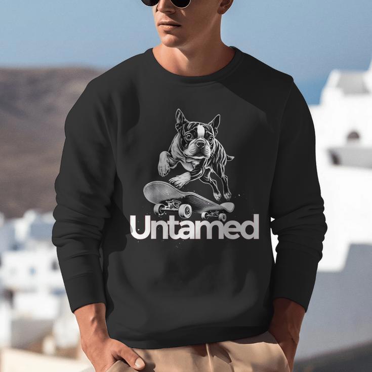 Boston Terrier Dog Untamed For Men Women Unisex Sweatshirt, funny gift