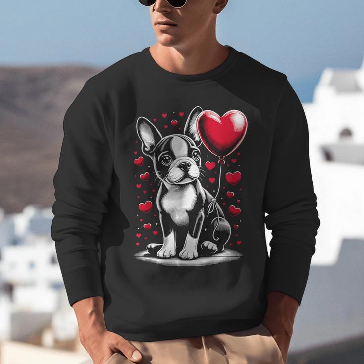 Boston Terrier Dog Valentine's Day Dog Owner Unisex Sweatshirt, funny gift