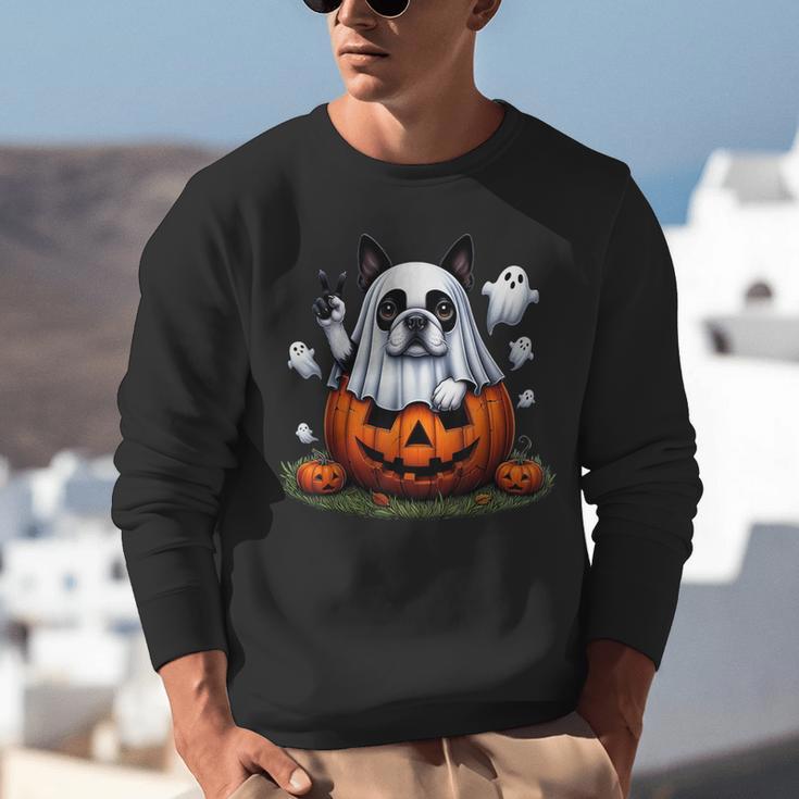 Boston Terrier Ghost Boo Halloween Kids Unisex Sweatshirt, Boston Terrier Ghost Sweatshirts, Boston Terrier Halloween Sweatshirts, funny gift