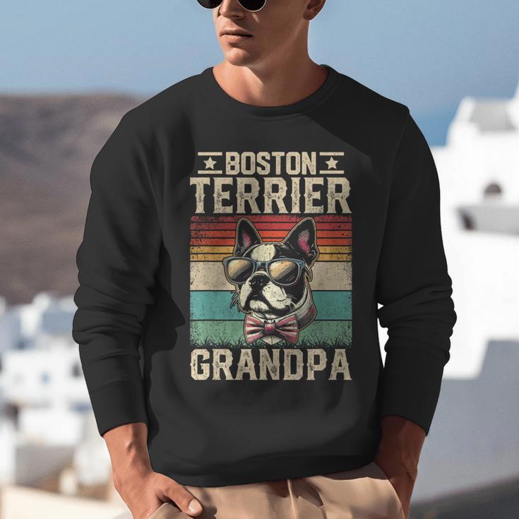 Boston Terrier Grandpa Dog Lover Father's Day Unisex Sweatshirt, funny gift
