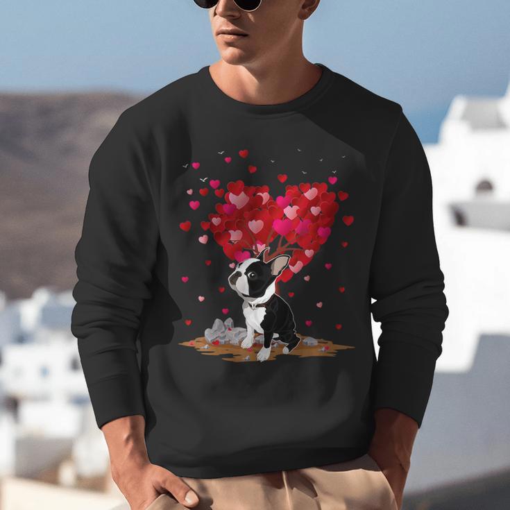Boston Terrier Lover Heart Shape Boston Terrier Valentine Unisex Sweatshirt, funny gift