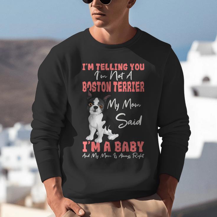 Boston Terrier Mom American Gentleman Dog Lover Mother's Day Unisex Sweatshirt, Boston Terrier Mom Sweatshirts, American Boston Terrier Sweatshirts, funny gift