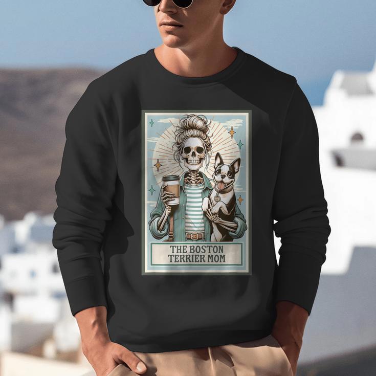 The Boston Terrier Mom Skeleton Spooky Season Halloween Unisex Sweatshirt, Boston Terrier Mom Sweatshirts, Boston Terrier Halloween Sweatshirts, funny gift