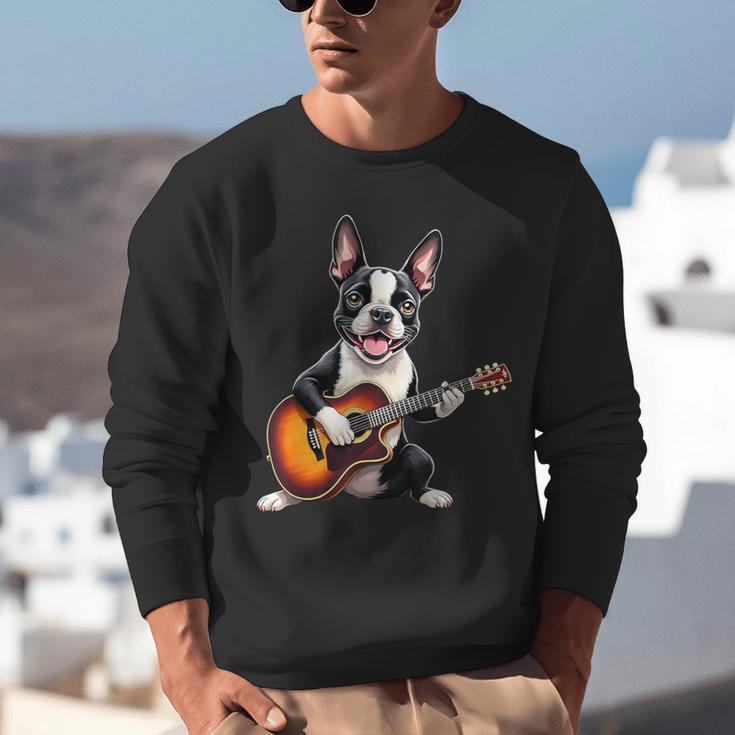 Boston Terrier Playing Guitar Boston Terrier Unisex Sweatshirt, funny gift