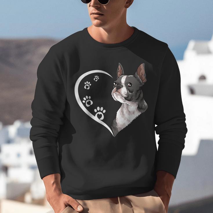 Boston Terrier Shirts For Women Girls Kids Heart Cute Unisex Sweatshirt, funny gift