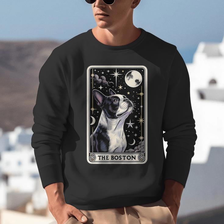 Boston Terrier Tarot Card Star With The Moon Men Women Kids Unisex Sweatshirt, Boston Terrier Tarot Sweatshirts, funny gift
