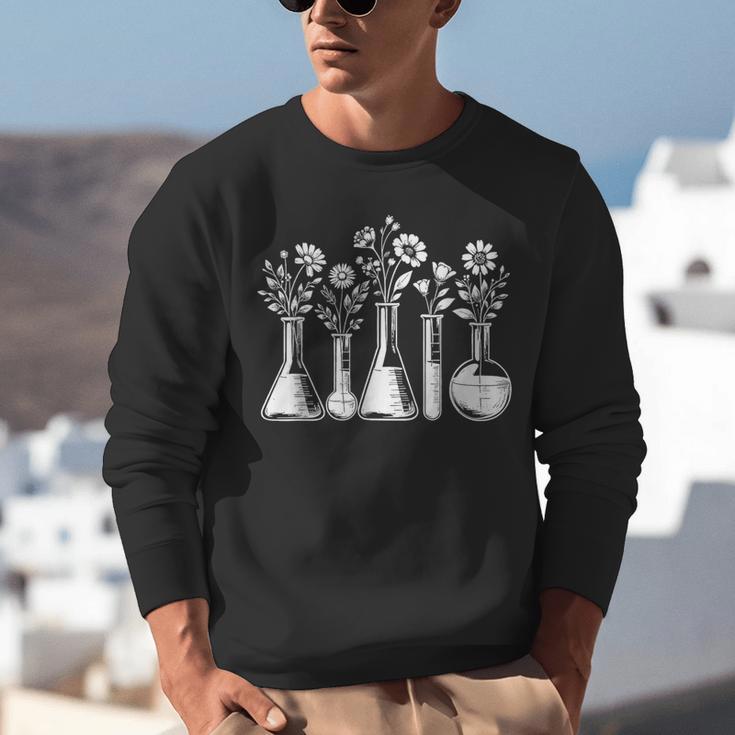 Botanical Beaker Science Teacher Floral Chemistry Lab Week Unisex Sweatshirt, Science Teacher Sweatshirts, funny gift