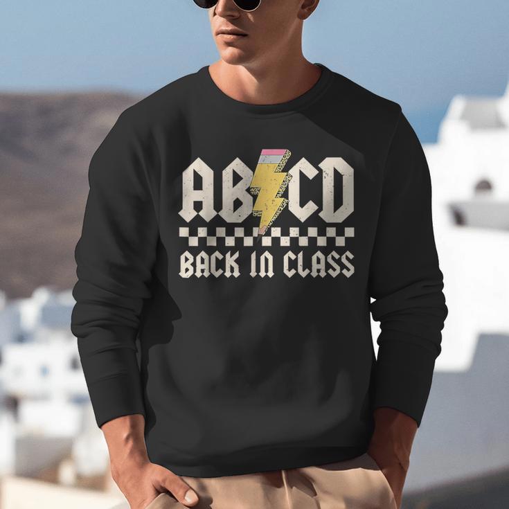 Boys Girls Teachers Rock Back To School ABCD Back In Class Unisex Sweatshirt, funny gift Boys Girls Teachers Rock Back To School ABCD Back In Class Unisex Sweatshirt, funny gift