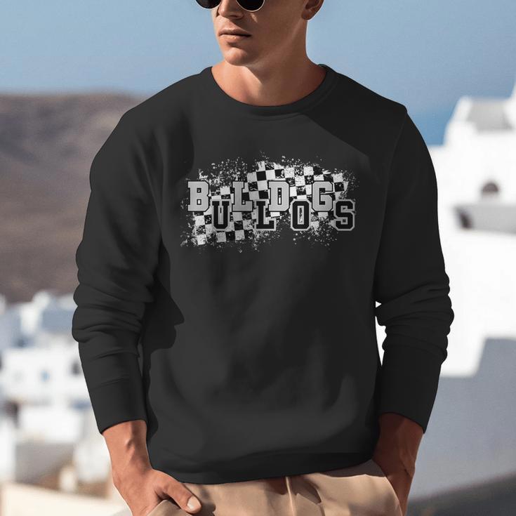 Bulldogs School Spirit Bulldog Pride Checkered Teacher Unisex Sweatshirt, funny gift Bulldogs School Spirit Bulldog Pride Checkered Teacher Unisex Sweatshirt, funny gift