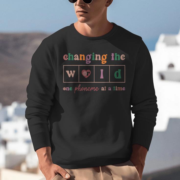 Changing The World One Phoneme At a Time Phonics Teacher Men Women Girls Kids Unisex Sweatshirt, funny gift Changing The World One Phoneme At a Time Phonics Teacher Men Women Girls Kids Unisex Sweatshirt, funny gift