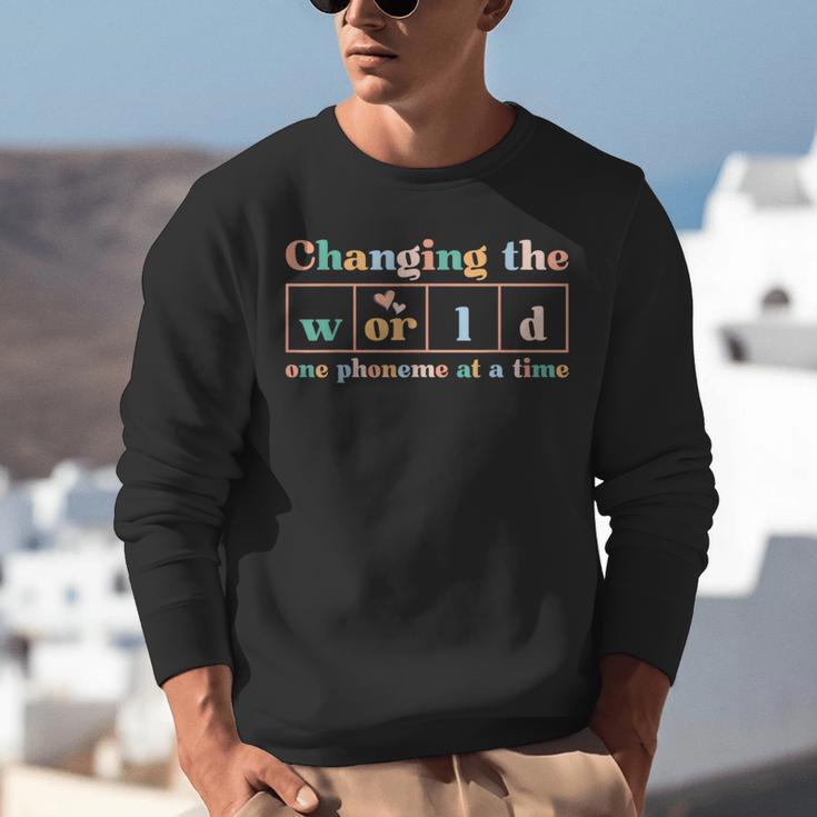 Changing The World Science Of Reading Women Men -Adults Dyslexia Teacher Unisex Sweatshirt, Science Teacher Sweatshirts, funny gift Changing The World Science Of Reading Women Men -Adults Dyslexia Teacher Unisex Sweatshirt, Science Teacher Sweatshirts, funny gift