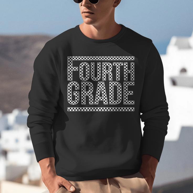 Checkered Fourth Grade Teacher Team Crew Back To School Unisex Sweatshirt, funny gift Checkered Fourth Grade Teacher Team Crew Back To School Unisex Sweatshirt, funny gift