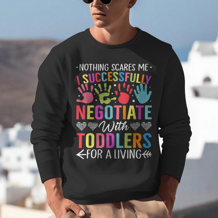 Childcare Teacher Negotiate With Toddlers Daycare Provider Men Women Girls Kids Unisex Sweatshirt, funny gift Childcare Teacher Negotiate With Toddlers Daycare Provider Men Women Girls Kids Unisex Sweatshirt, funny gift
