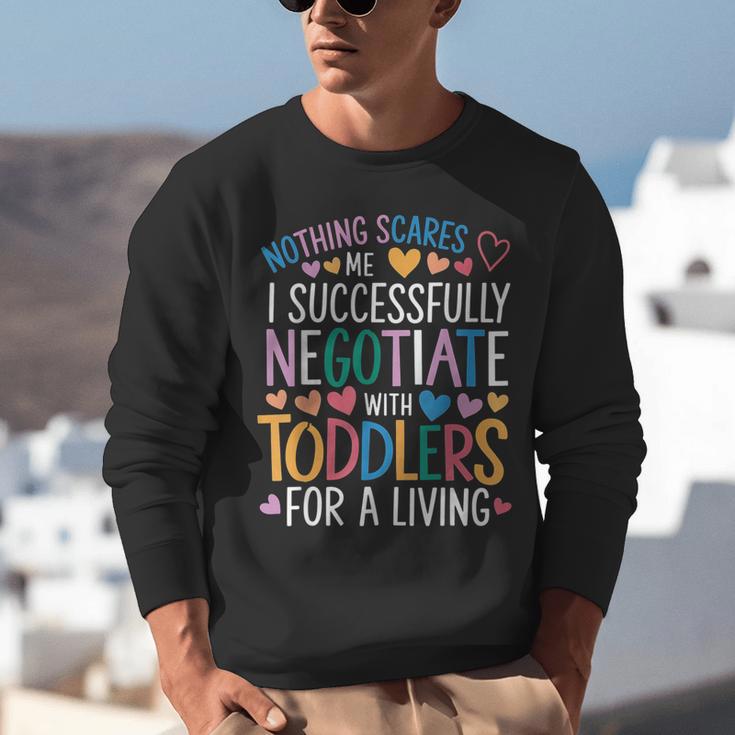 Childcare Teacher Negotiate With Toddlers Daycare Provider Unisex Sweatshirt, funny gift