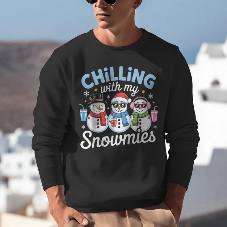 Chillin With My Snowmie Women Christmas Snowman Teacher Snow Unisex Sweatshirt, funny gift Chillin With My Snowmie Women Christmas Snowman Teacher Snow Unisex Sweatshirt, funny gift