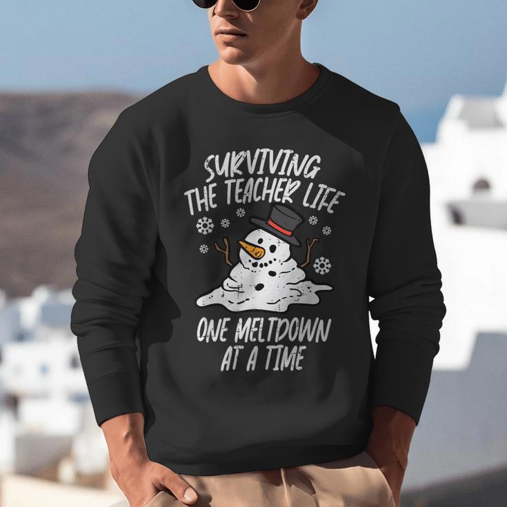 Christmas Surviving Teacher Life Meltdown Xmas Women Men Unisex Sweatshirt, funny gift Christmas Surviving Teacher Life Meltdown Xmas Women Men Unisex Sweatshirt, funny gift