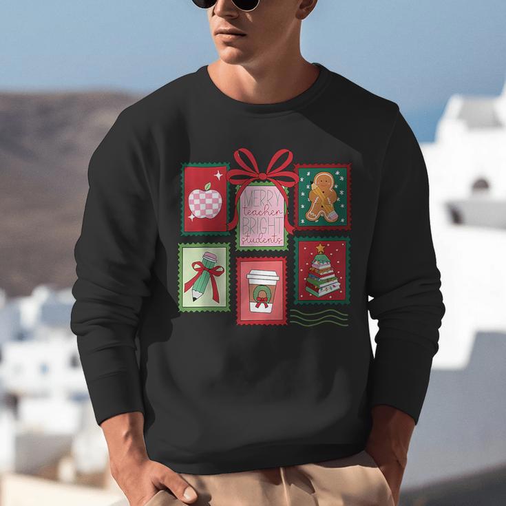 Christmas Teacher Stamps Unisex Sweatshirt, funny gift