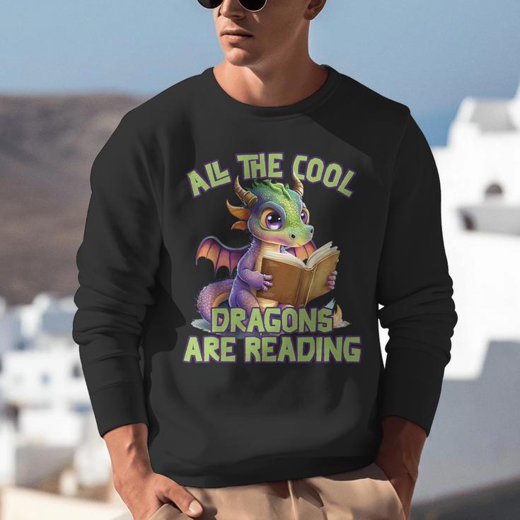 All The Cool Dragons Are Reading Dragon Teacher Unisex Sweatshirt, funny gift All The Cool Dragons Are Reading Dragon Teacher Unisex Sweatshirt, funny gift