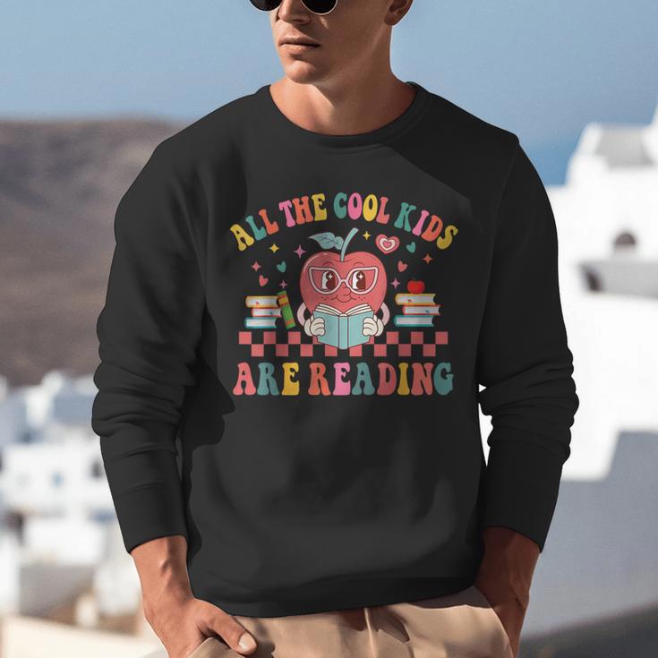 All The Cool Kids Are Reading Book Reading Teacher School Unisex Sweatshirt, funny gift