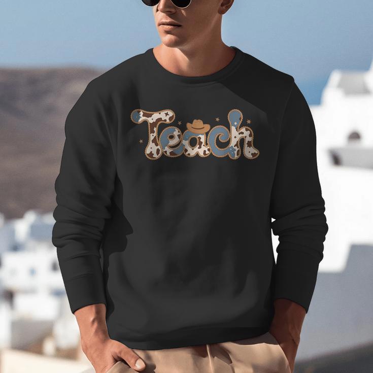 Cowhide Teacher Hat Cowboy Western Teacher Back To School Unisex Sweatshirt, funny gift Cowhide Teacher Hat Cowboy Western Teacher Back To School Unisex Sweatshirt, funny gift