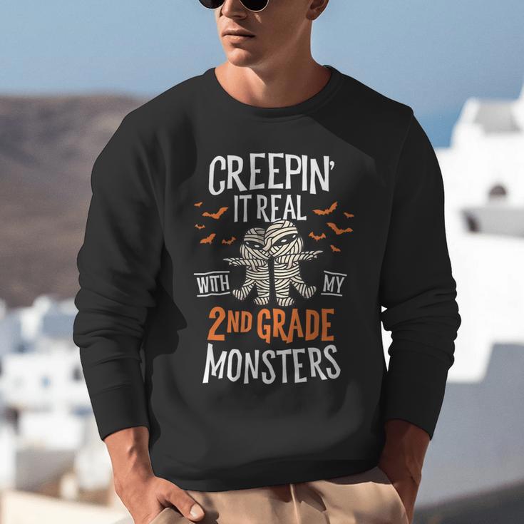 Creepin It Real With My 2nd Grade Monsters Halloween Teacher For Men Women Kids Unisex Sweatshirt, 2nd Grade Teacher Sweatshirts, funny gift Creepin It Real With My 2nd Grade Monsters Halloween Teacher For Men Women Kids Unisex Sweatshirt, 2nd Grade Teacher Sweatshirts, funny gift