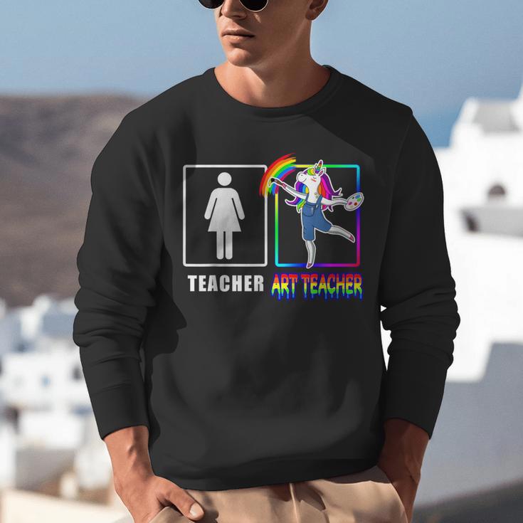 Cute Art Teacher Magical Dabbing Unicorn Artist Unisex Sweatshirt, funny gift