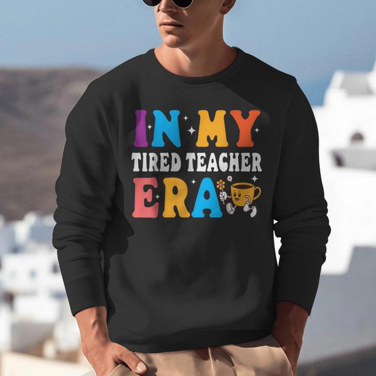 Cute Coffee Glass Face Happy Day In My Tired Teacher ERA For Men Women Unisex Sweatshirt, funny gift