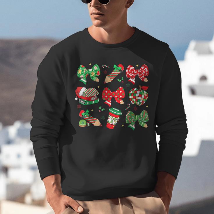 Cute Coquette Pencil Bow Christmas School Teacher Student Unisex Sweatshirt, funny gift Cute Coquette Pencil Bow Christmas School Teacher Student Unisex Sweatshirt, funny gift