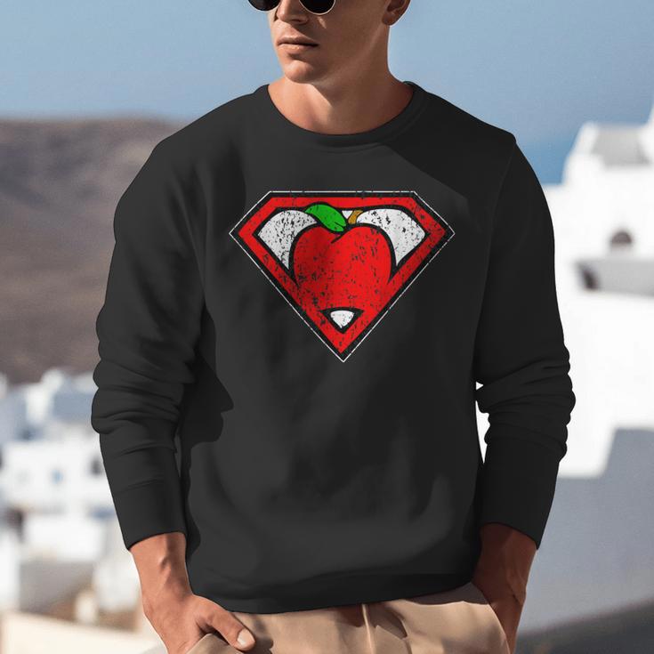 Cute Distressed Super Teacher Superhero Apple Shirt Unisex Sweatshirt, Super Teacher Sweatshirts, funny gift Cute Distressed Super Teacher Superhero Apple Shirt Unisex Sweatshirt, Super Teacher Sweatshirts, funny gift