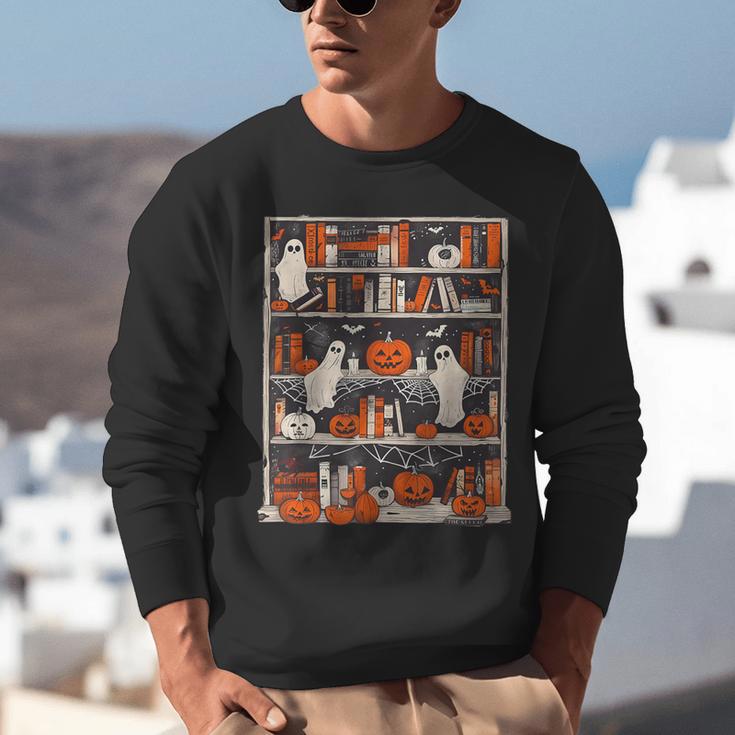Cute Ghost Book Reading Books Lover Spooky Teacher Halloween Unisex Sweatshirt, funny gift