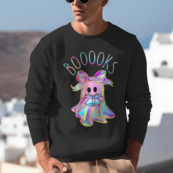 Cute Ghost Book Reading Halloween Teacher Top Girls Women Unisex Sweatshirt, funny gift