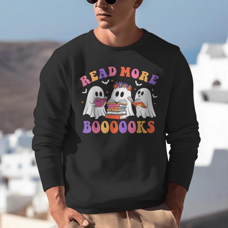 Cute Ghost Read More Books Lover Teacher Halloween Costume Unisex Sweatshirt, funny gift